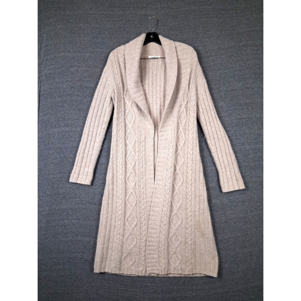Banana Republic Womens Sweater S Angora Lambswool Fishermen Duster‎ Quiet Luxury